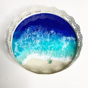Resin Beach Art Jewelry Tray Beach Decor Trinket